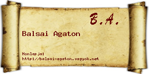 Balsai Agaton névjegykártya